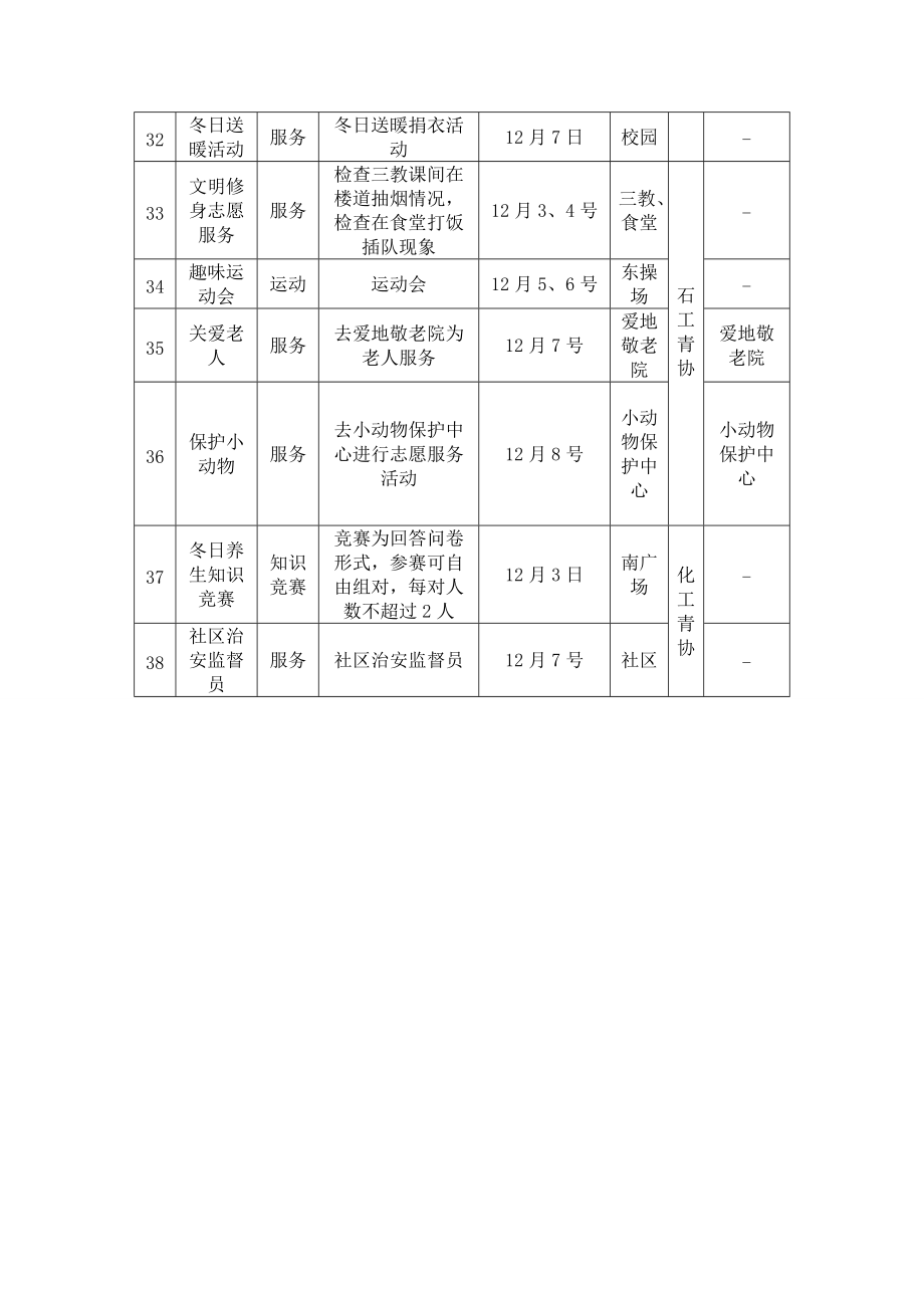 第四届志愿者文化周活动一览表_第4页