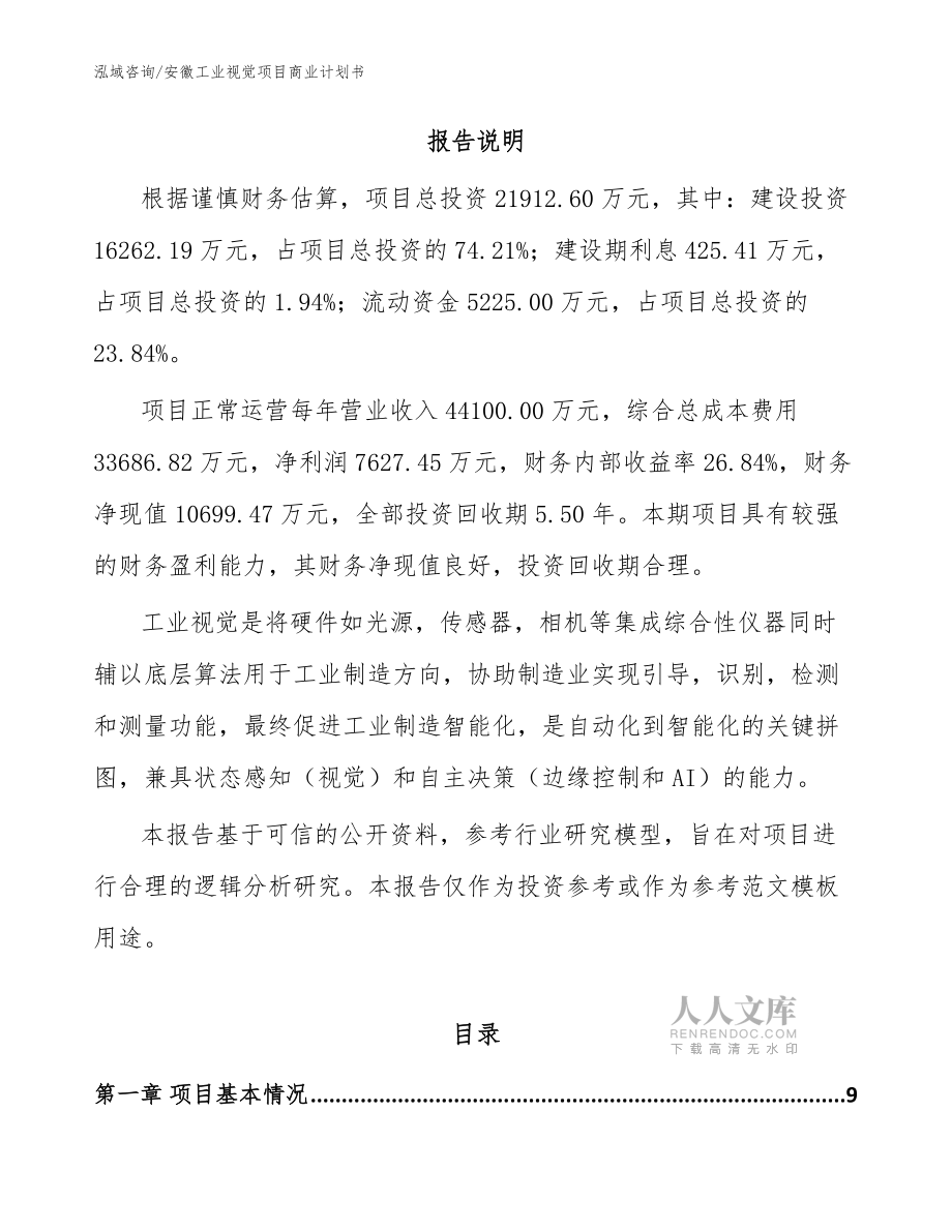 安徽工業(yè)視覺項(xiàng)目商業(yè)計(jì)劃書【范文模板】_第2頁