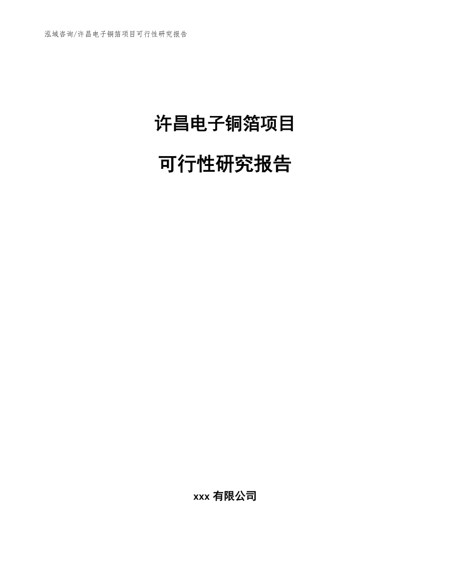許昌電子銅箔項(xiàng)目可行性研究報(bào)告范文_第1頁