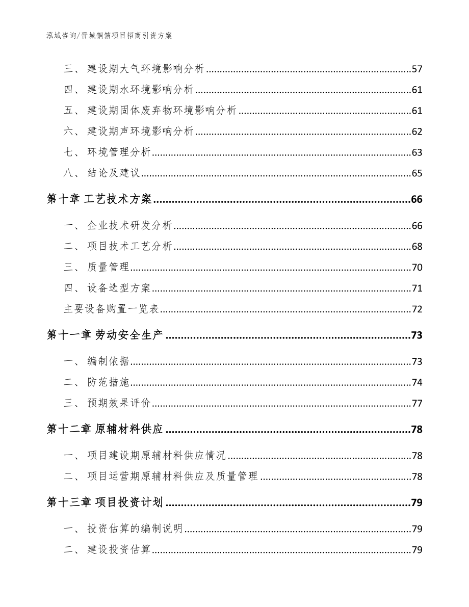 晋城铜箔项目招商引资方案_参考范文_第4页