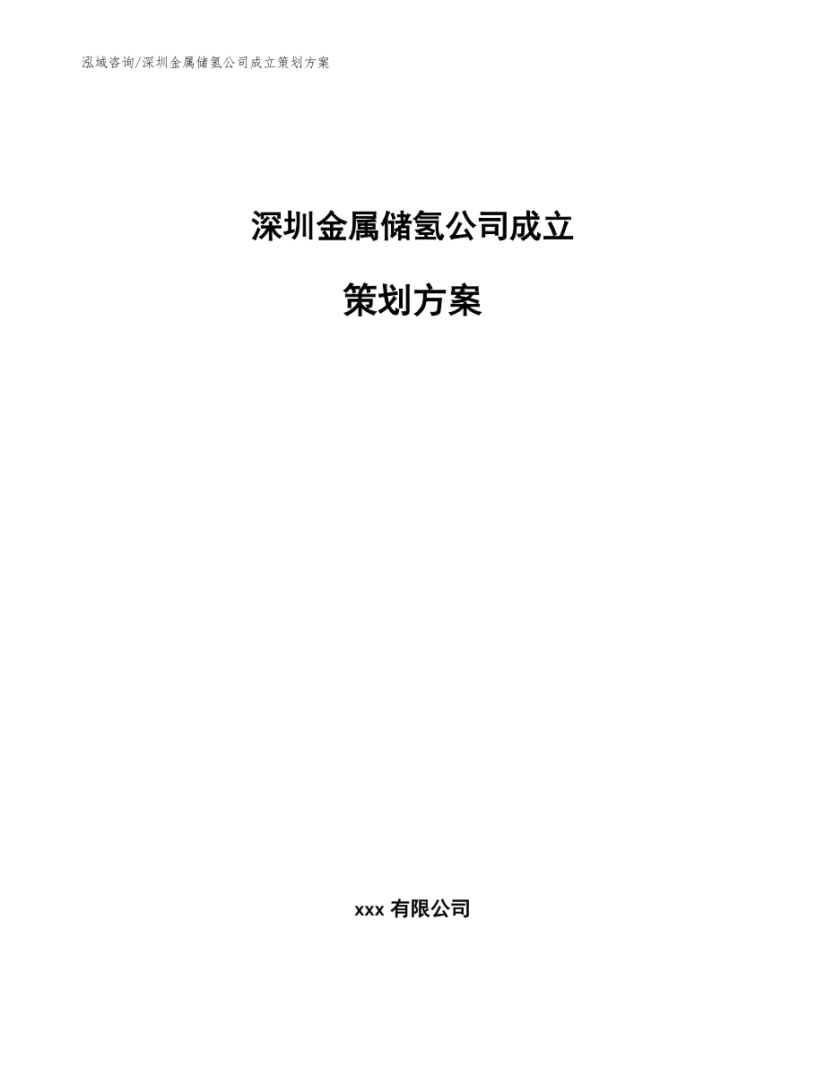 深圳金属储氢公司成立策划方案_模板_第1页