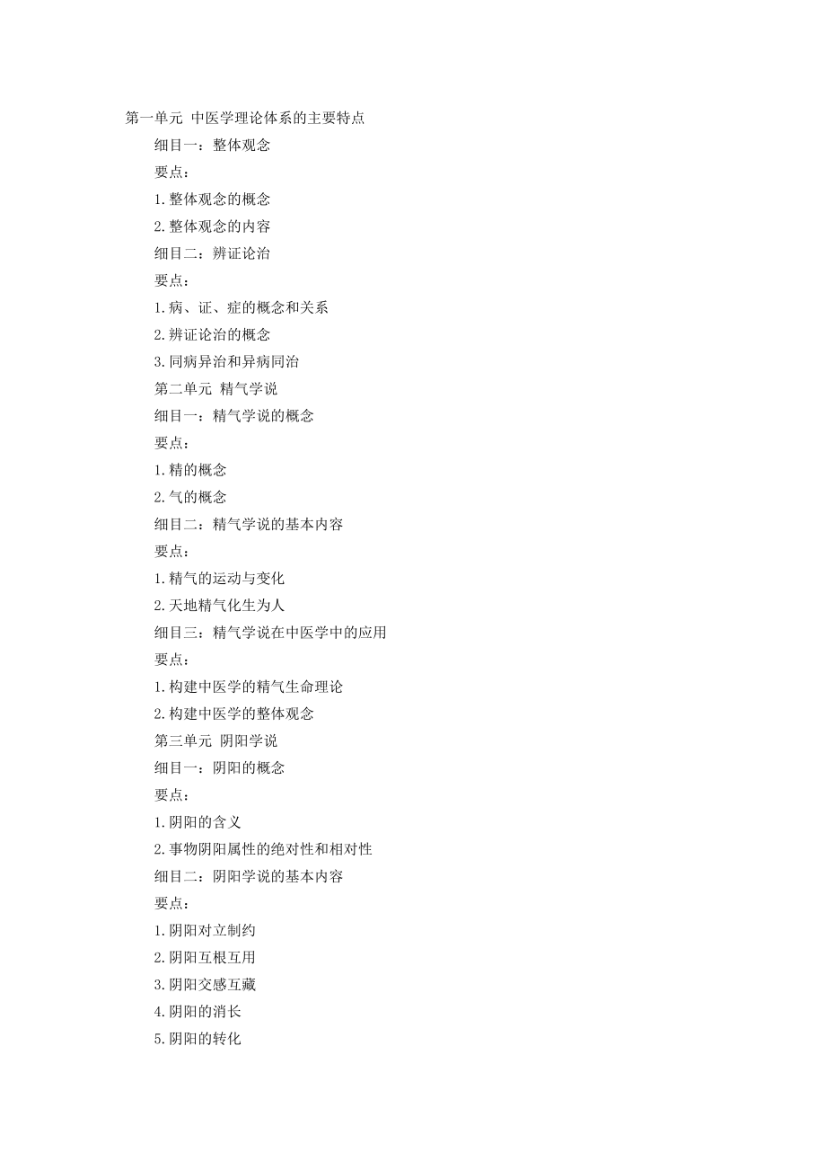 2015年中医助理医师考试大纲--《中医基础理论》_第1页