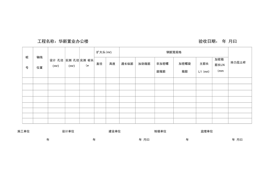 人工挖孔灌注樁表格模板_第3頁(yè)