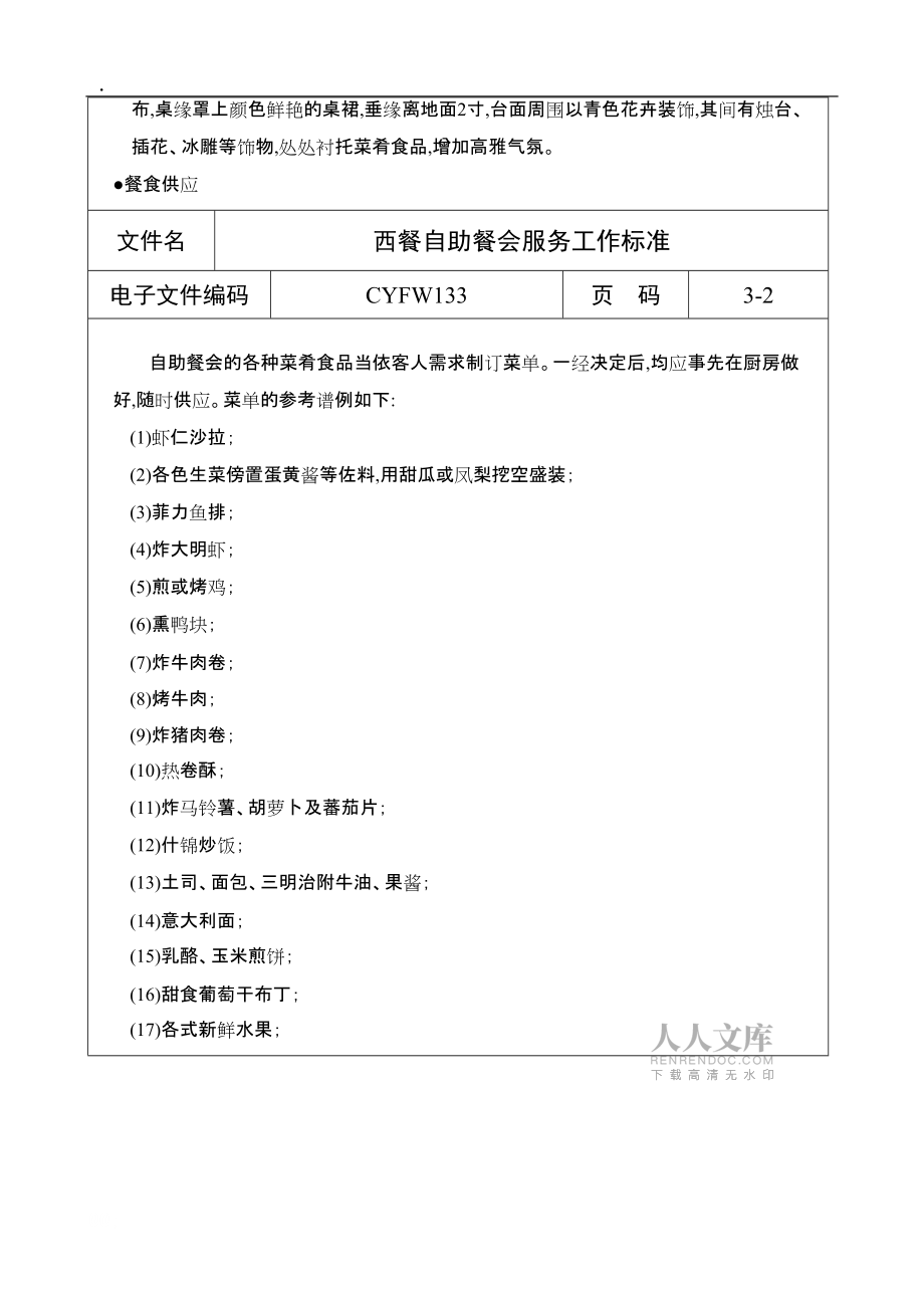 西餐自助餐會(huì)服務(wù)工作標(biāo)準(zhǔn)_第2頁(yè)