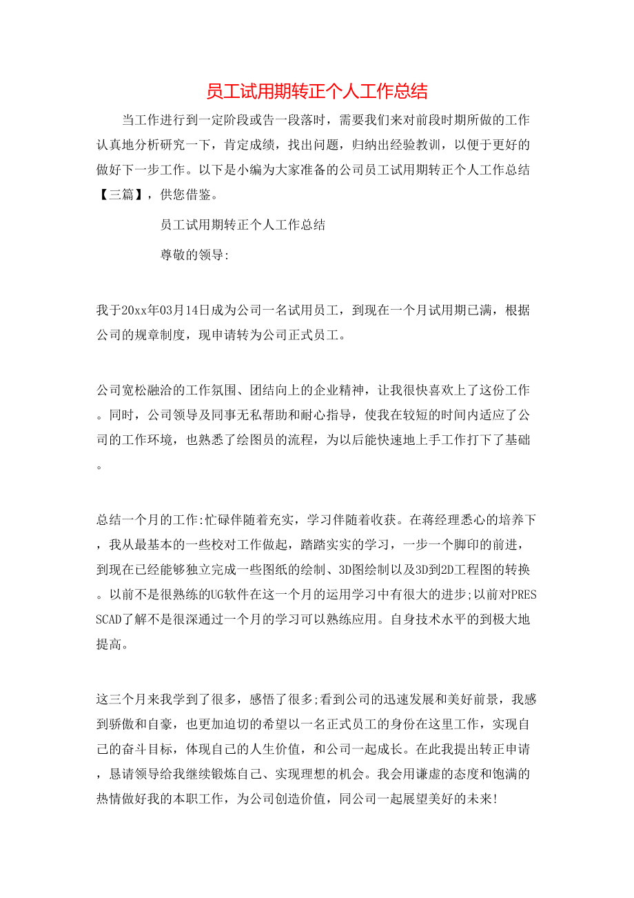 员工试用期转正个人工作总结_第1页