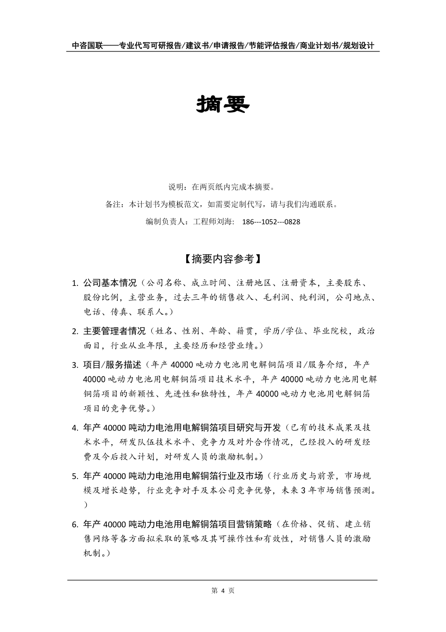 年產(chǎn)40000噸動力電池用電解銅箔項(xiàng)目商業(yè)計(jì)劃書寫作模板-融資招商_第5頁