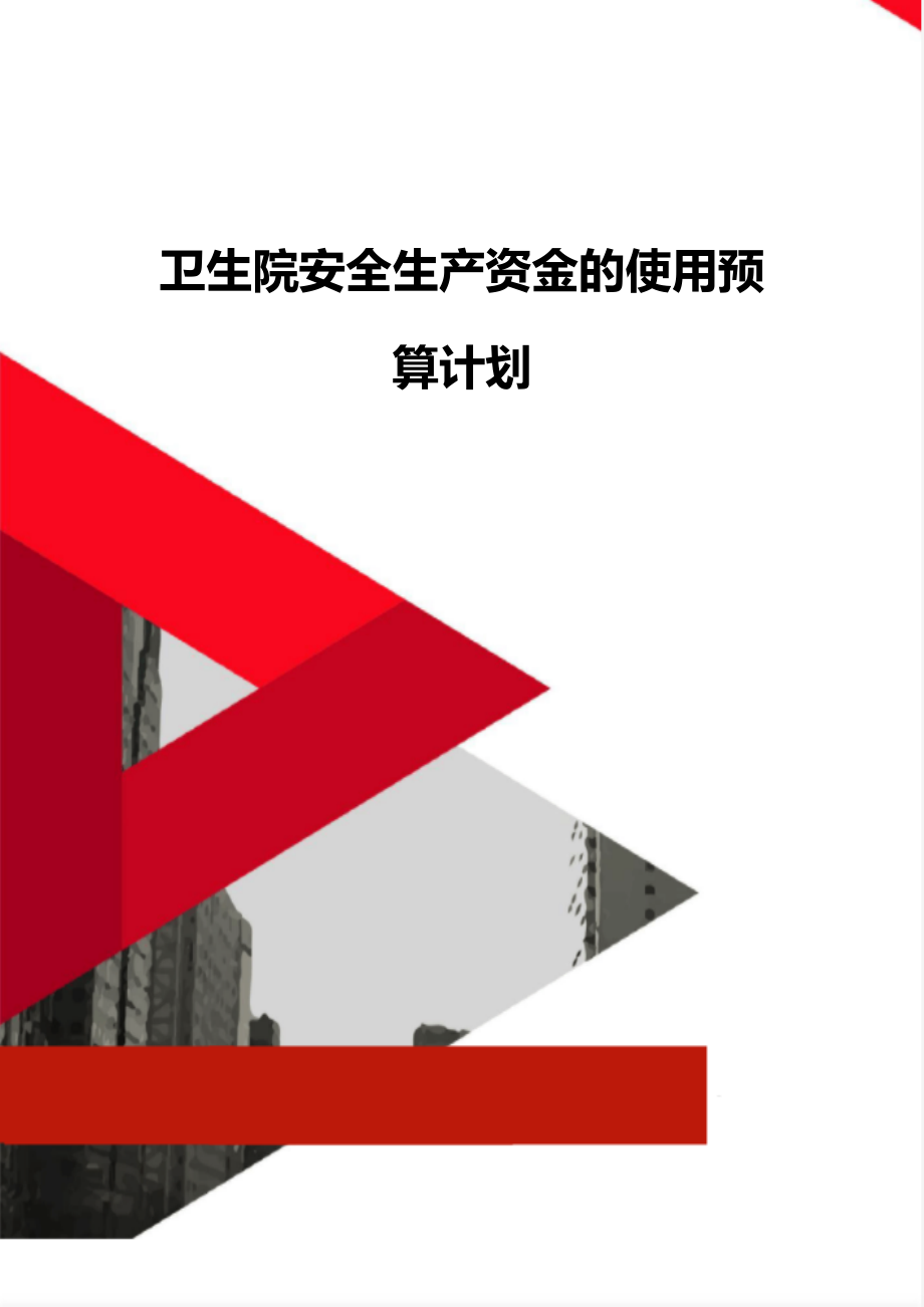 卫生院安全生产资金的使用预算计划_第1页