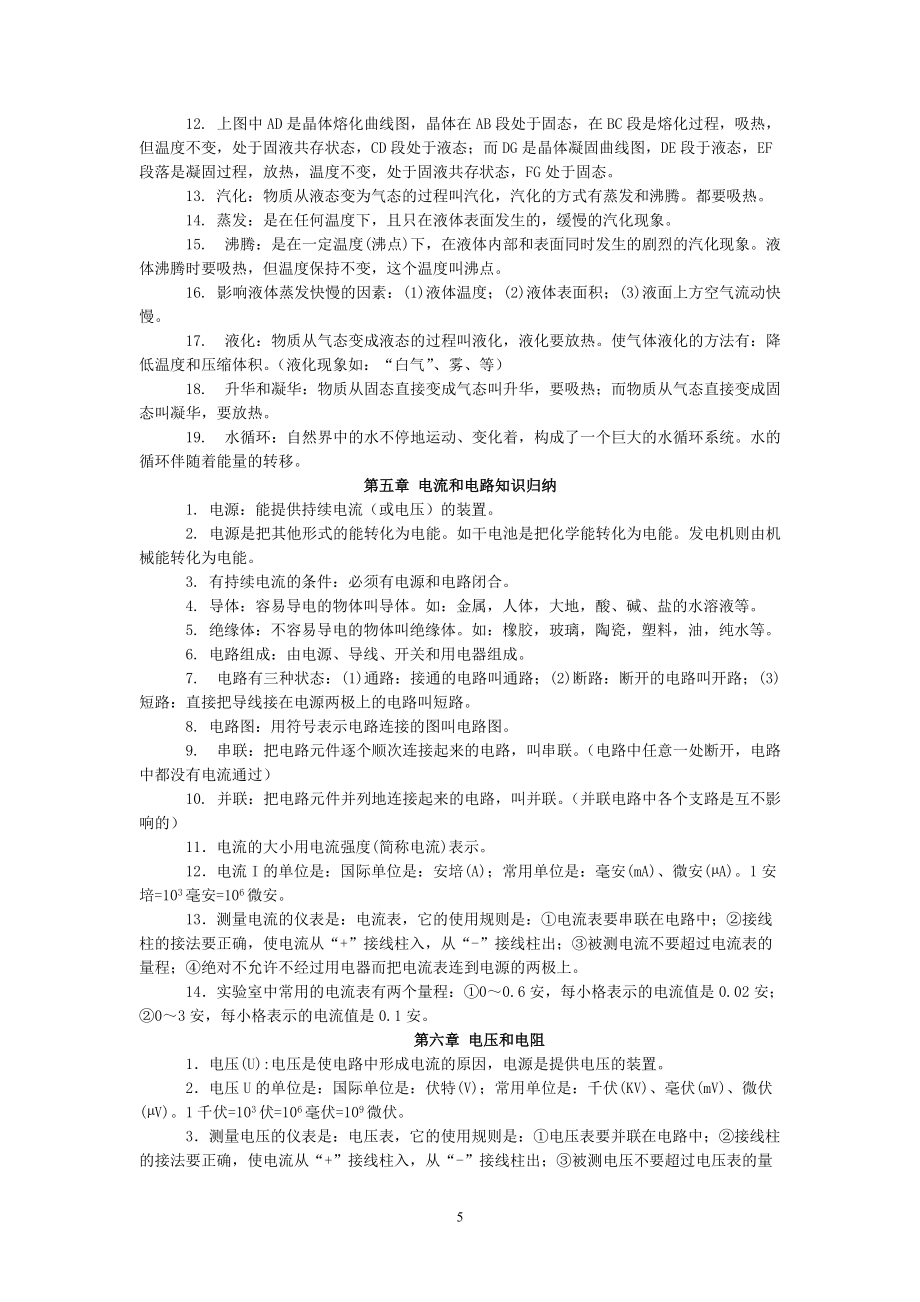人教版初中物理知识点总结归纳(特详细)_第5页