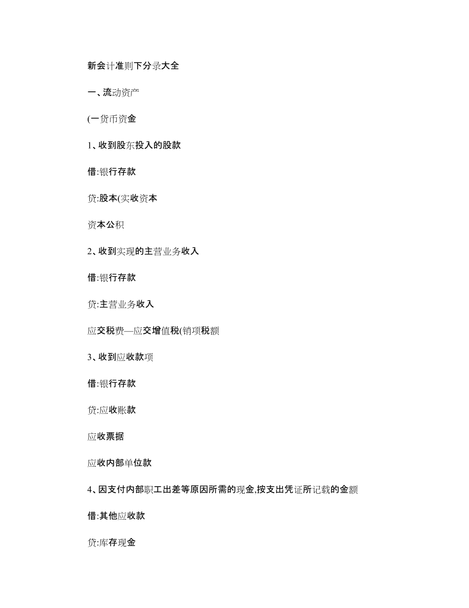 新會(huì)計(jì)準(zhǔn)則下分錄大全_第1頁(yè)