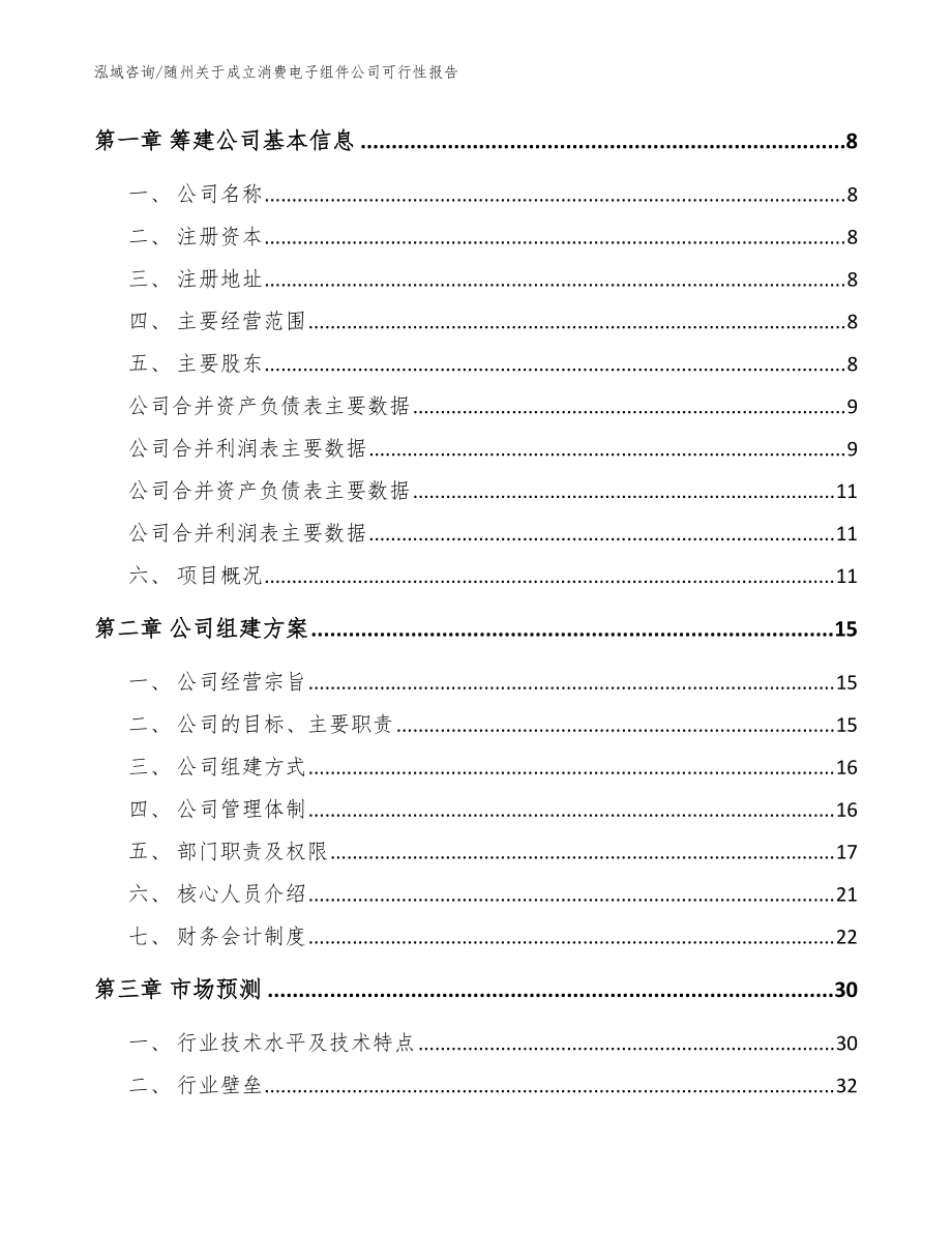 随州关于成立消费电子组件公司可行性报告(模板范文)_第3页