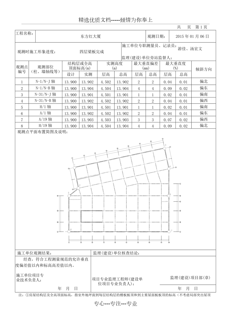 建筑物垂直度標高觀測測量記錄(標)資料_第5頁