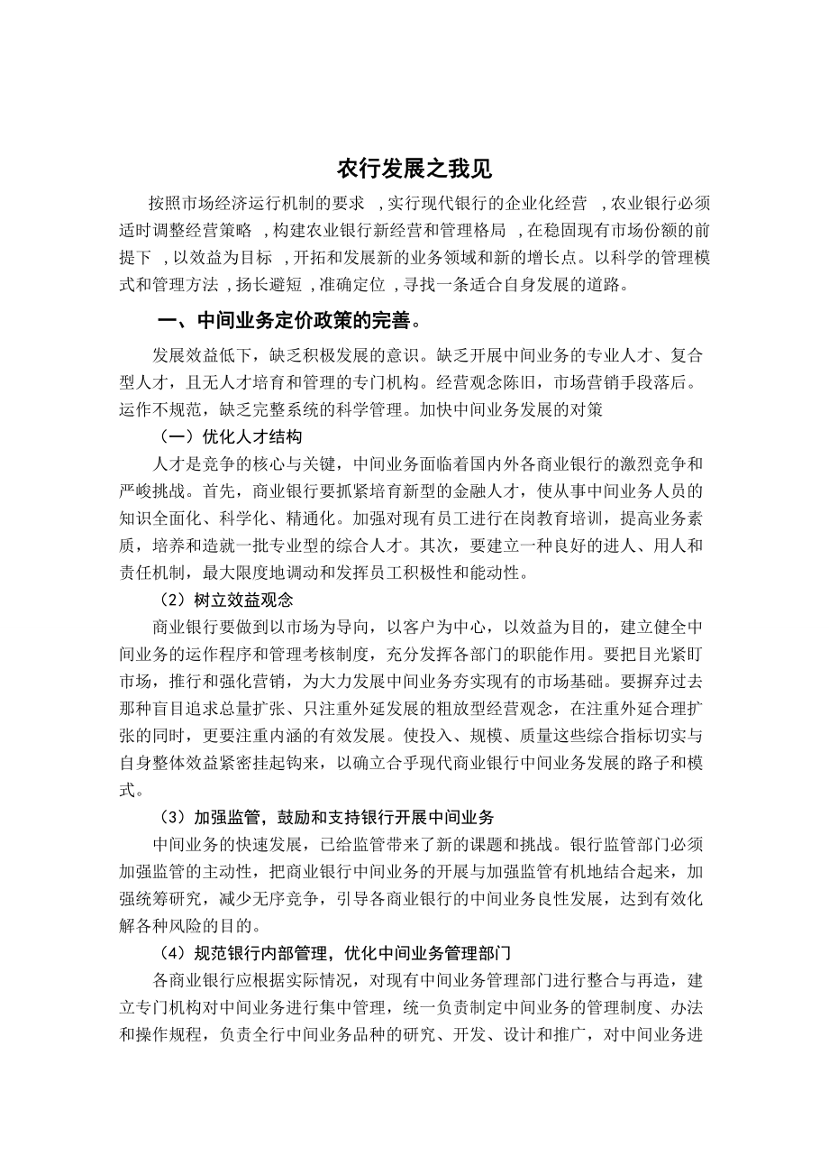 农行发展之我见_第1页