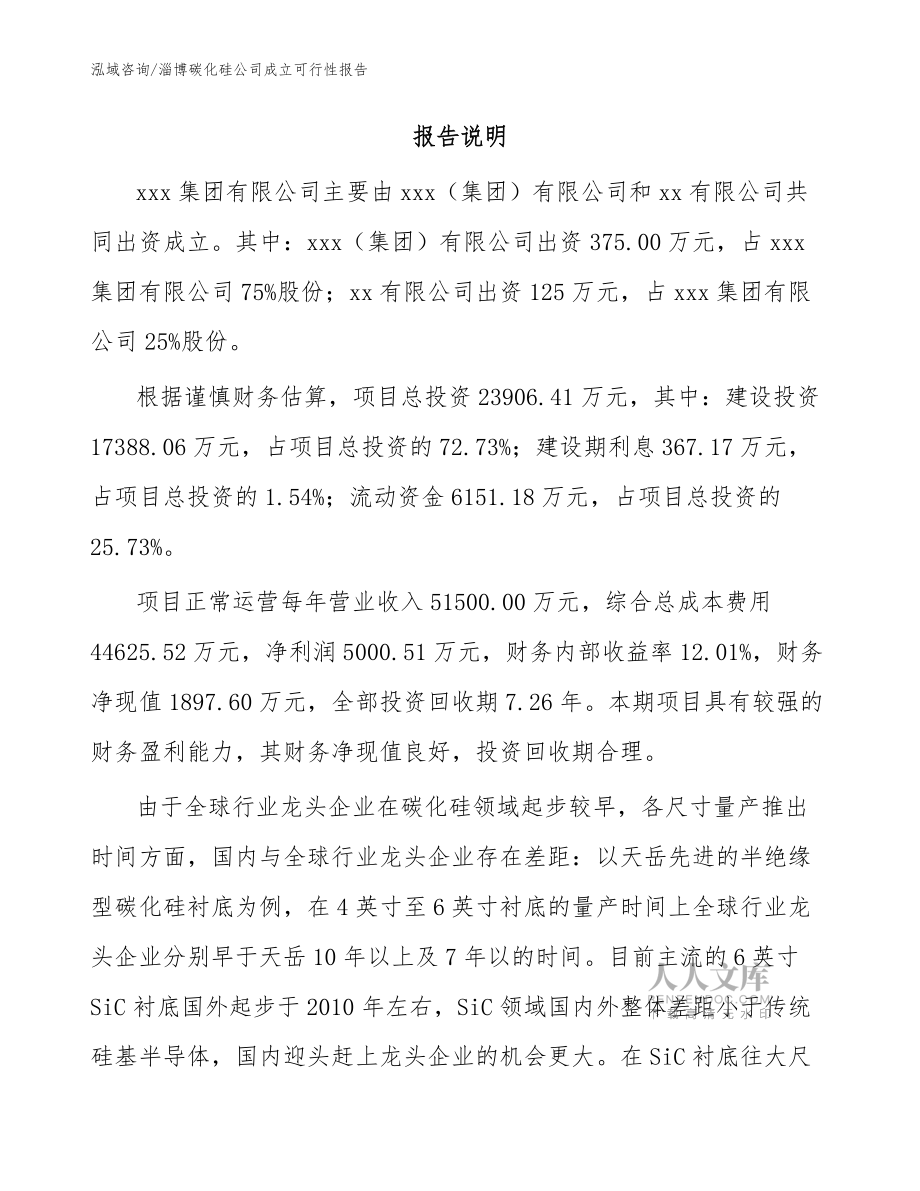 淄博碳化硅公司成立可行性报告【模板参考】_第2页