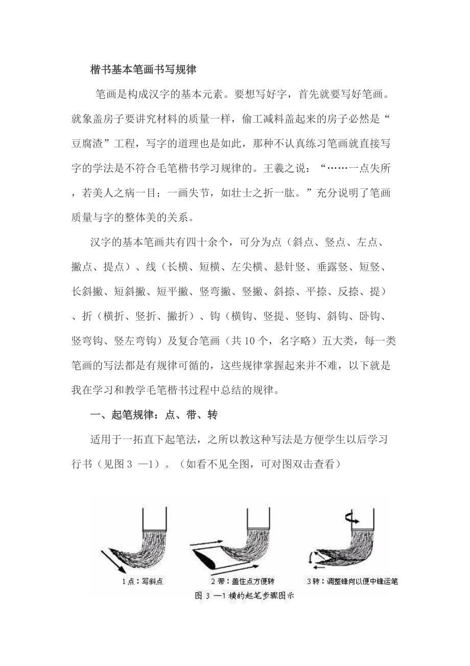 毛笔书写规律-书法技巧-毛笔字书写_第1页