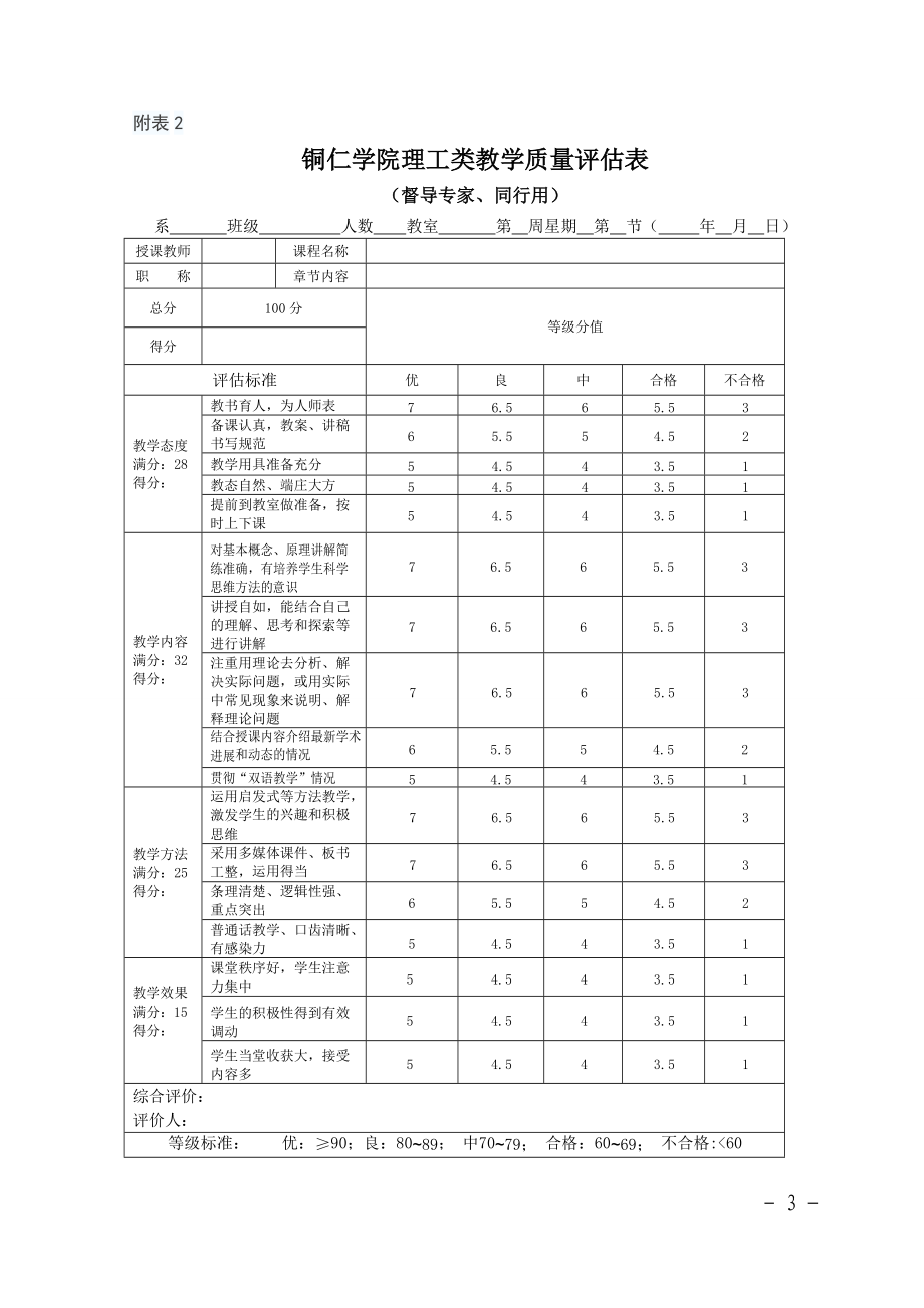 銅仁學(xué)院課程教學(xué)評價體系_第3頁