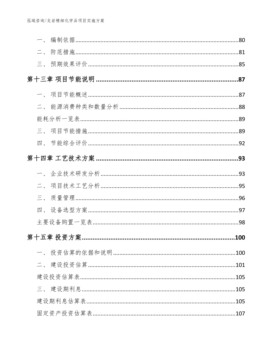 龙岩精细化学品项目实施方案(范文模板)_第4页