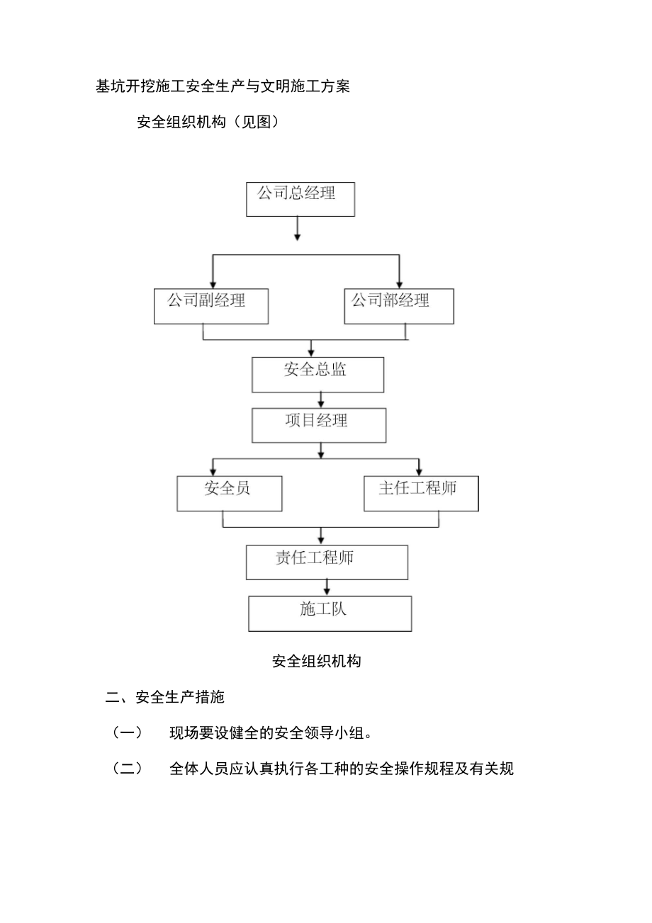基坑開挖施工安全生產與文明施工方案_第1頁