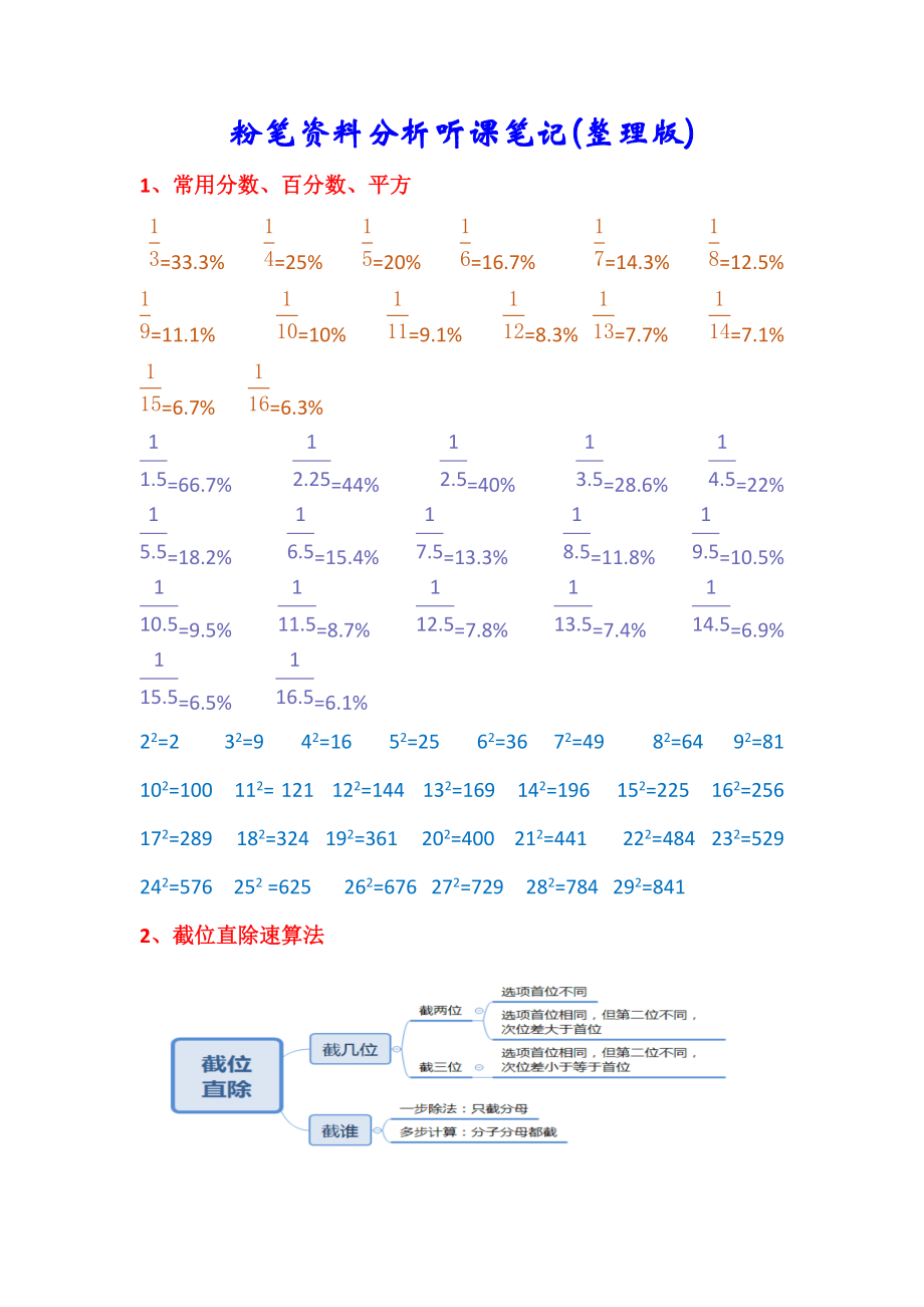 粉笔资料分析听课笔记整理_第1页
