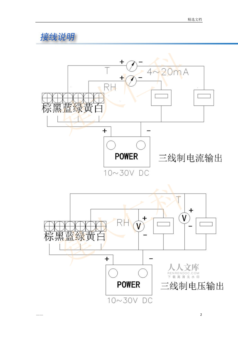 風(fēng)管溫濕度變送器電壓電流信號(hào)輸出_第2頁