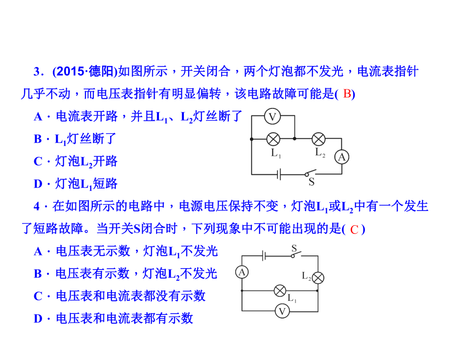專題六電路故障分析與檢測_第4頁