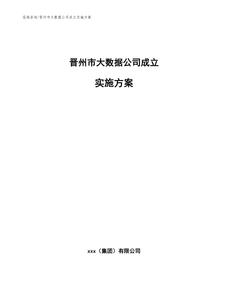 晋州市大数据公司成立实施方案【模板范本】_第1页