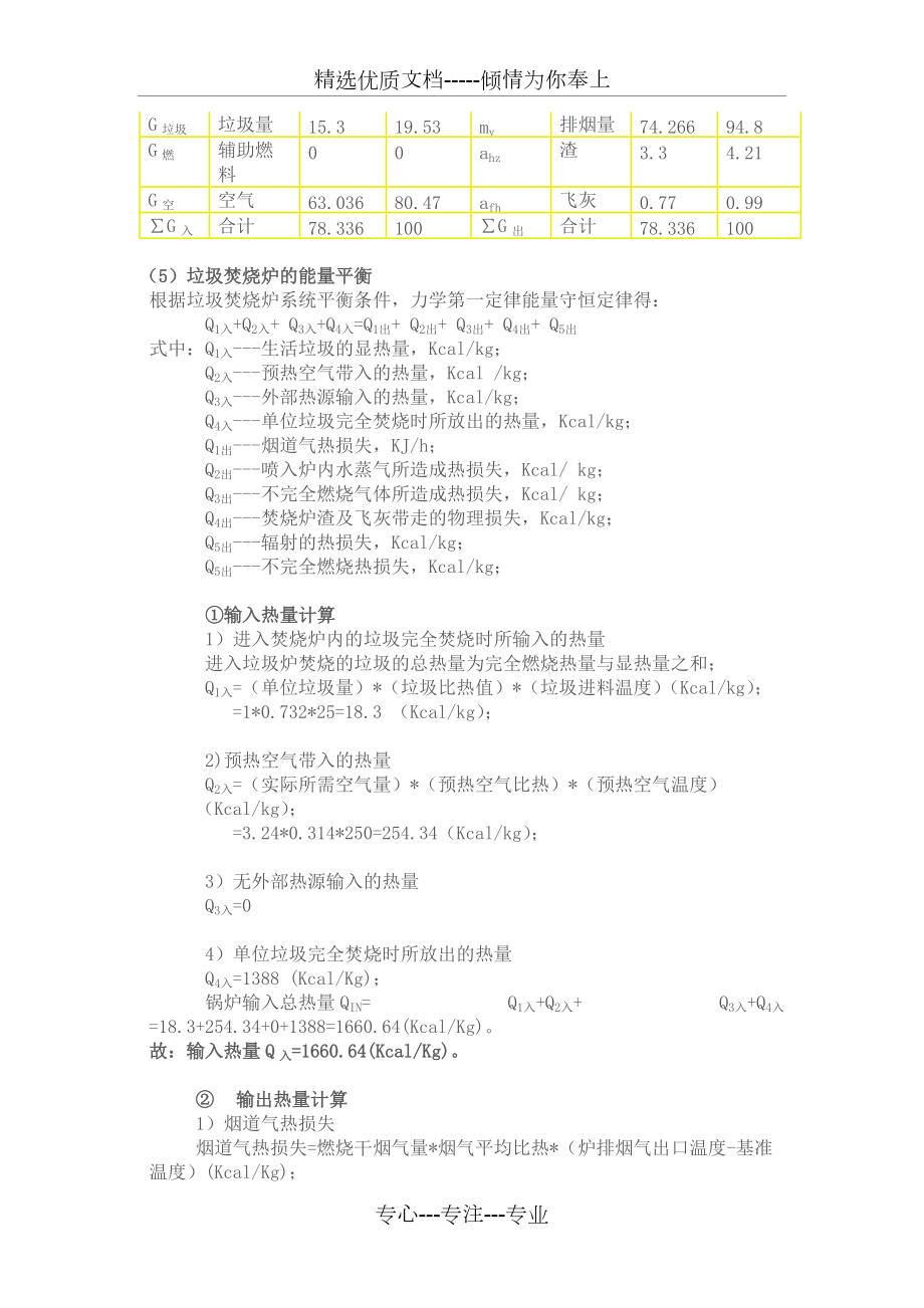 生活垃圾焚燒發電工藝設計計算書_第5頁