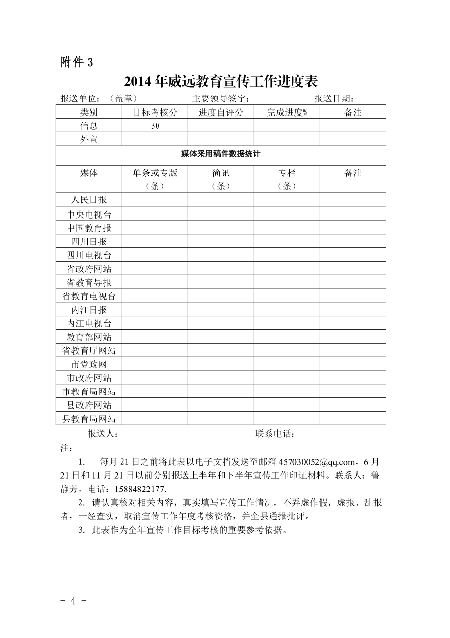 2014年教育宣传统计表(百胜)_第4页