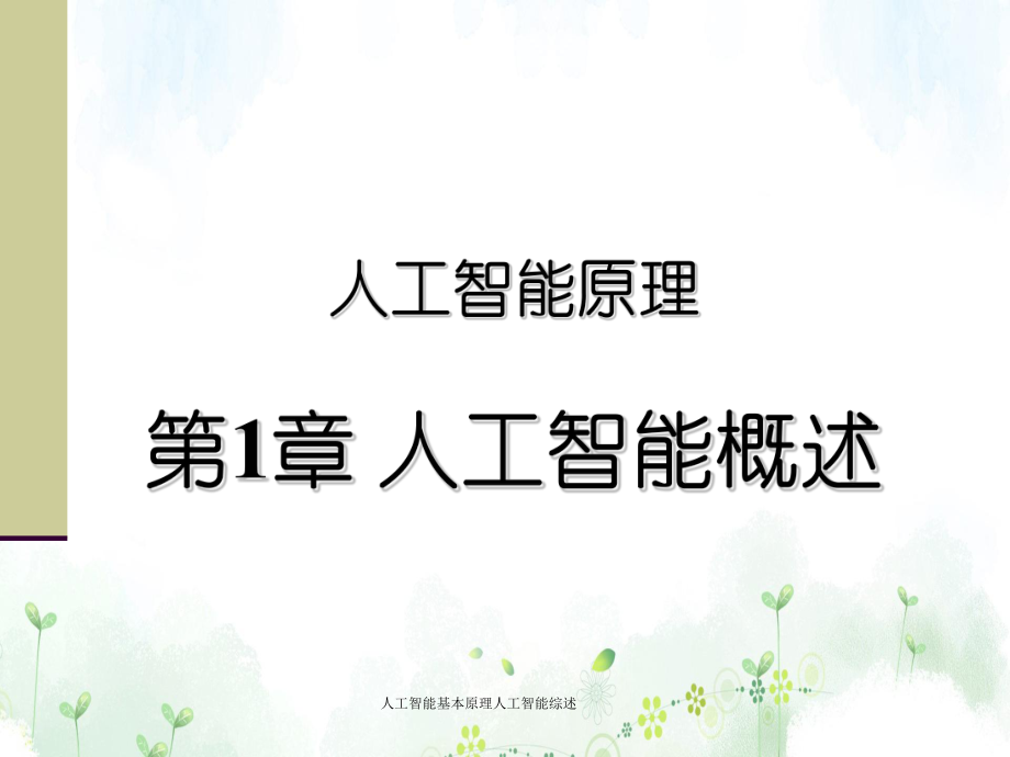 人工智能基本原理人工智能综述_第1页