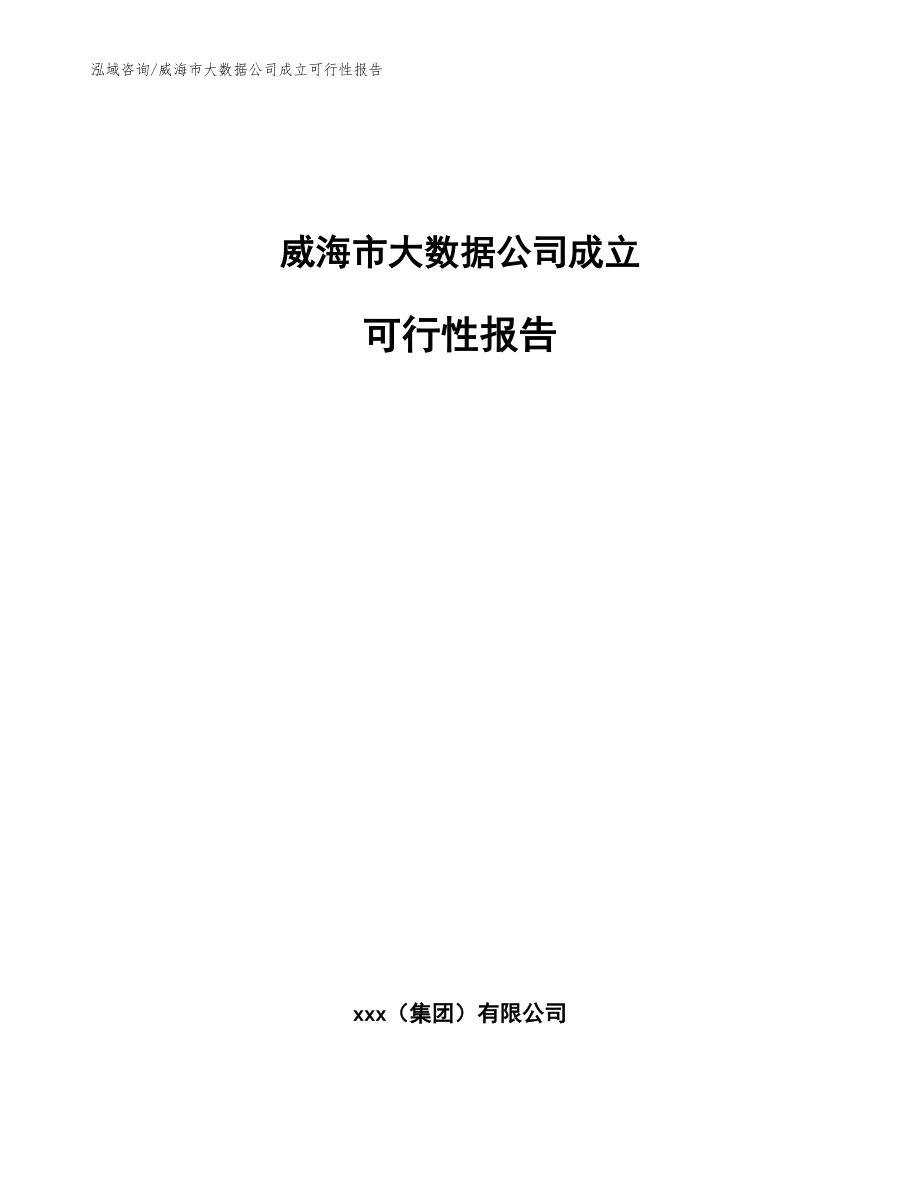 威海市大数据公司成立可行性报告【模板范文】_第1页