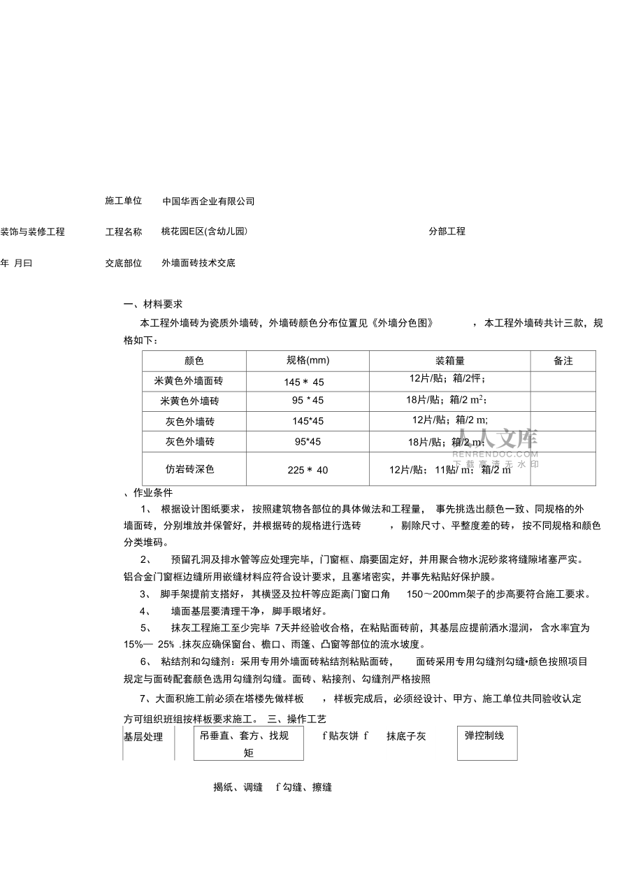 外墙面砖施工质量技术交底卡完整_第2页