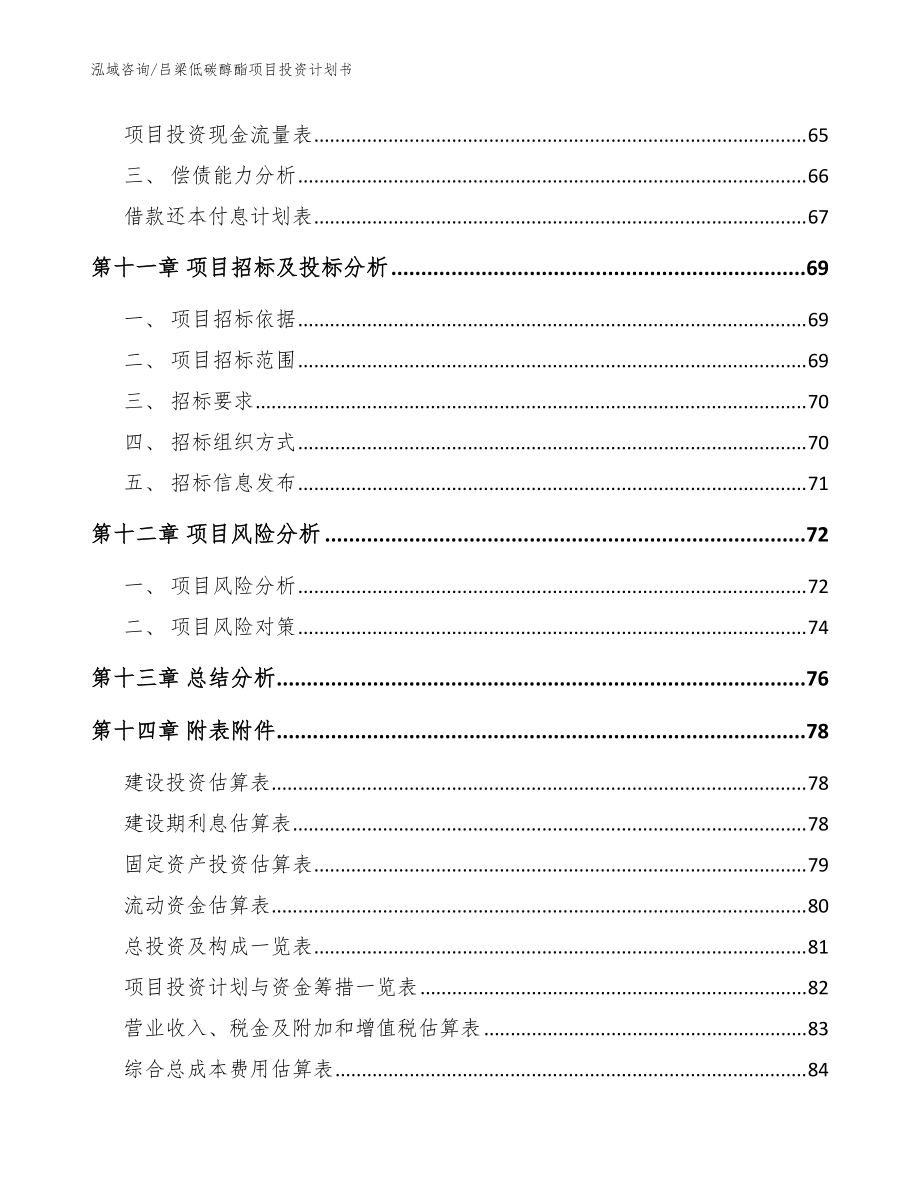 吕梁低碳醇酯项目投资计划书(模板)_第5页