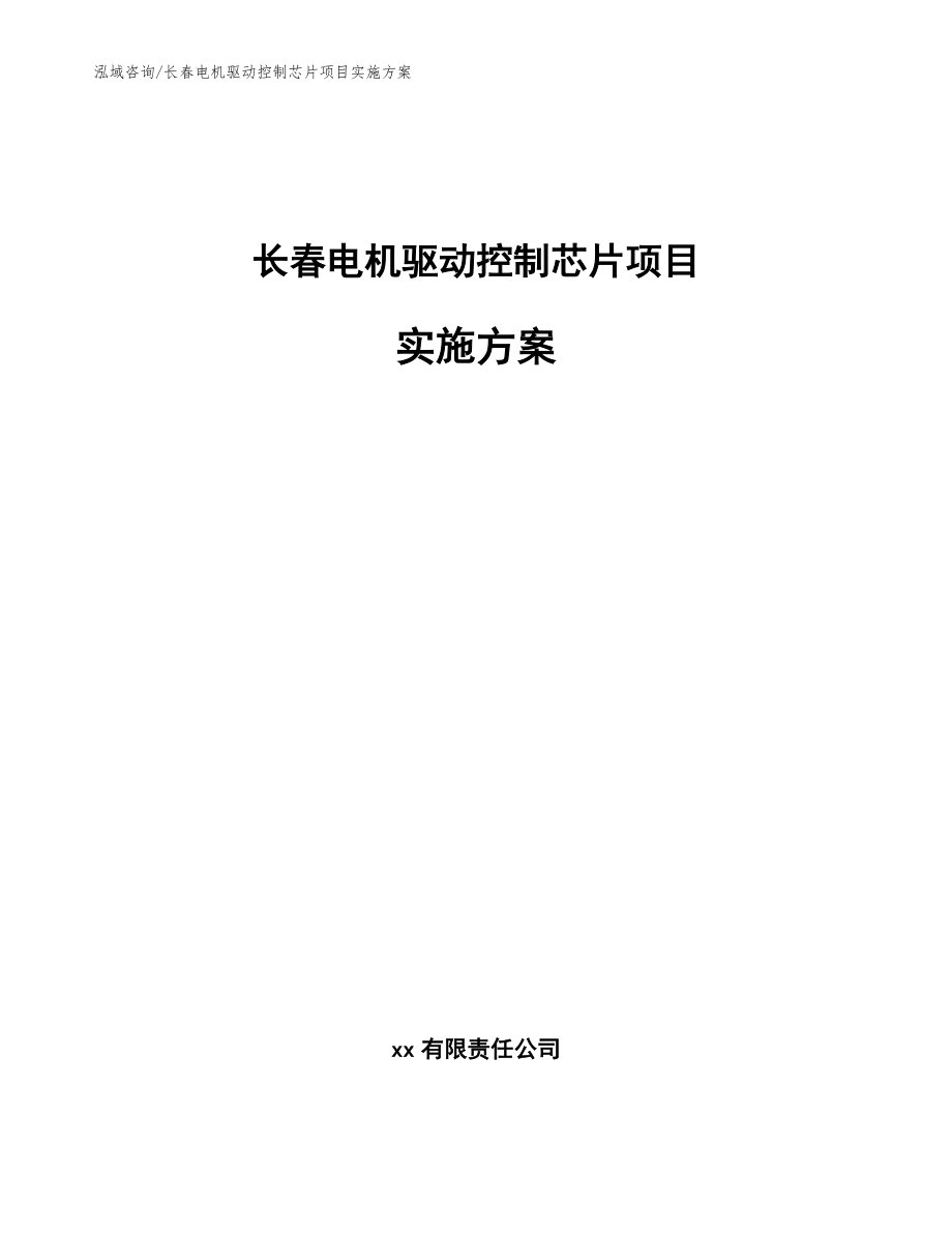 长春电机驱动控制芯片项目实施方案模板参考_第1页
