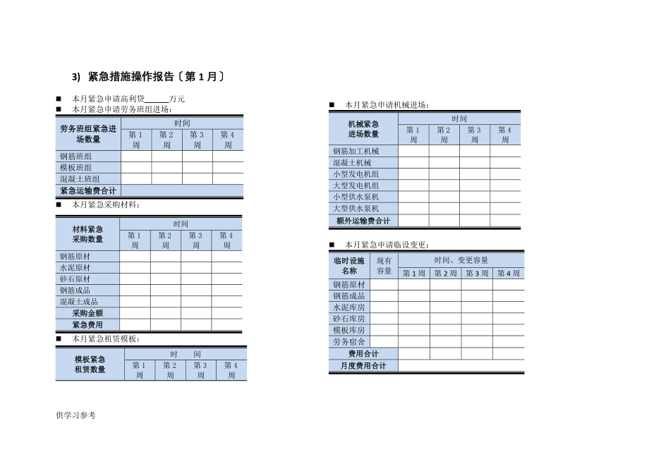凯旋门项目执行表(3个月)-项目管理沙盘模拟实训_第4页