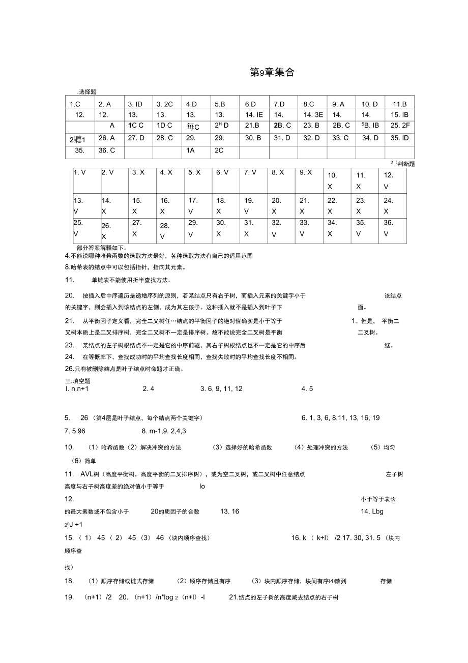 北航计算机考研材料第9章查找答案_第1页