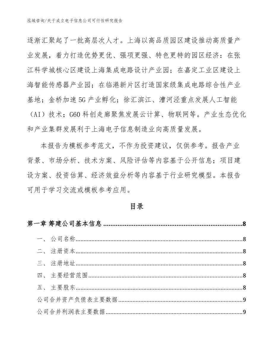 关于成立电子信息公司可行性研究报告_范文参考_第3页