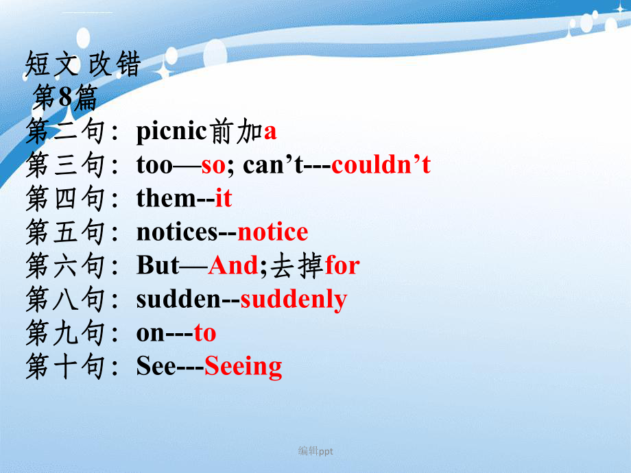 高中英語教學資料(縉云中學)匯編-2014年11月6 1 短文改錯_第4頁