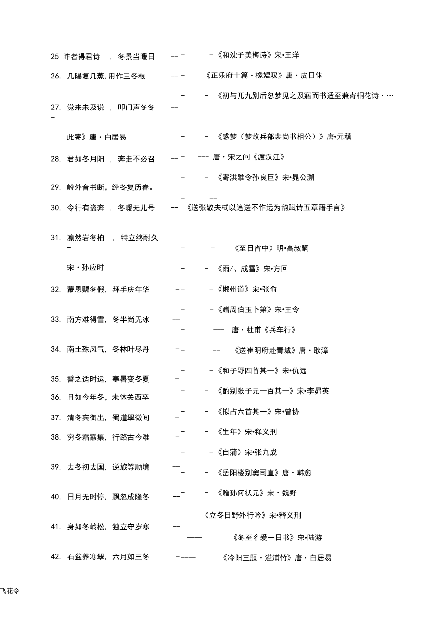 飞花令:带“冬”字的诗句大全_第3页