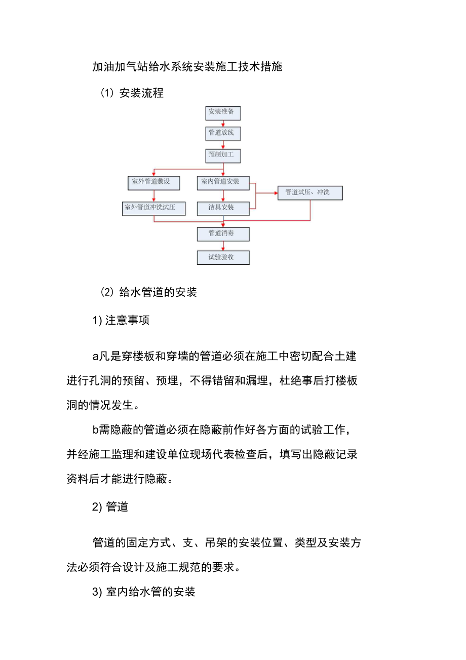 加油加气站给水系统安装施工技术措施_第1页