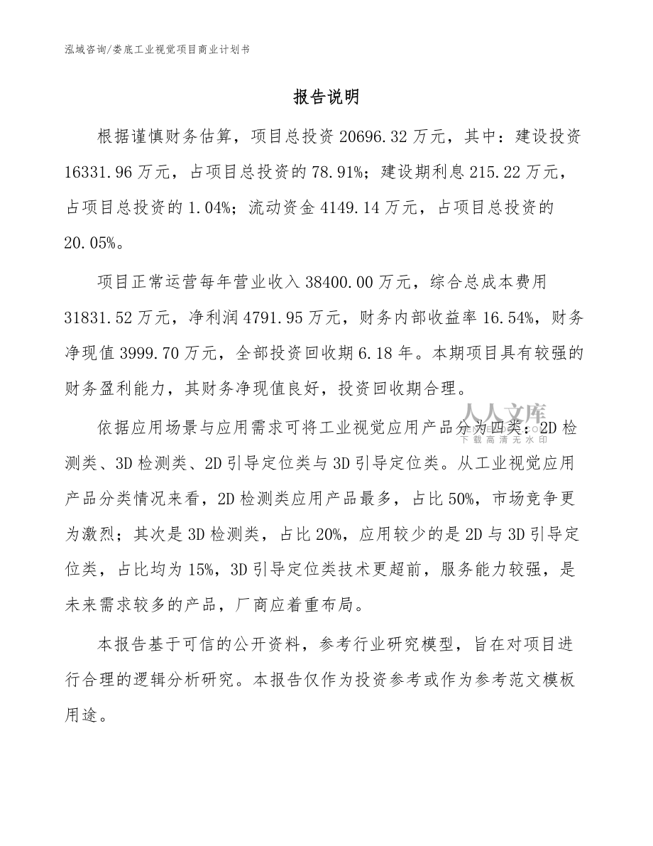 婁底工業(yè)視覺項目商業(yè)計劃書(范文參考)_第2頁