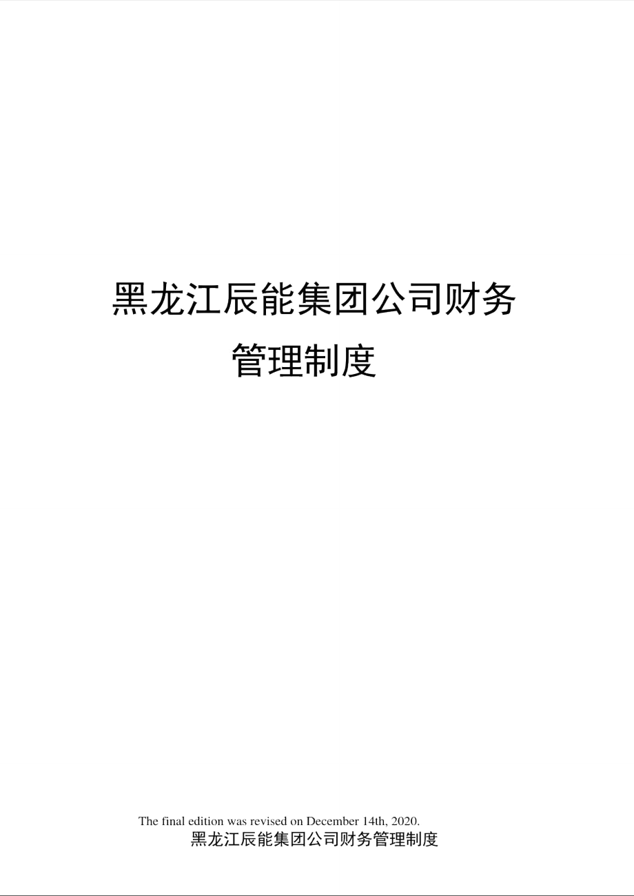 黑龍江辰能集團(tuán)公司財(cái)務(wù)管理制度_第1頁