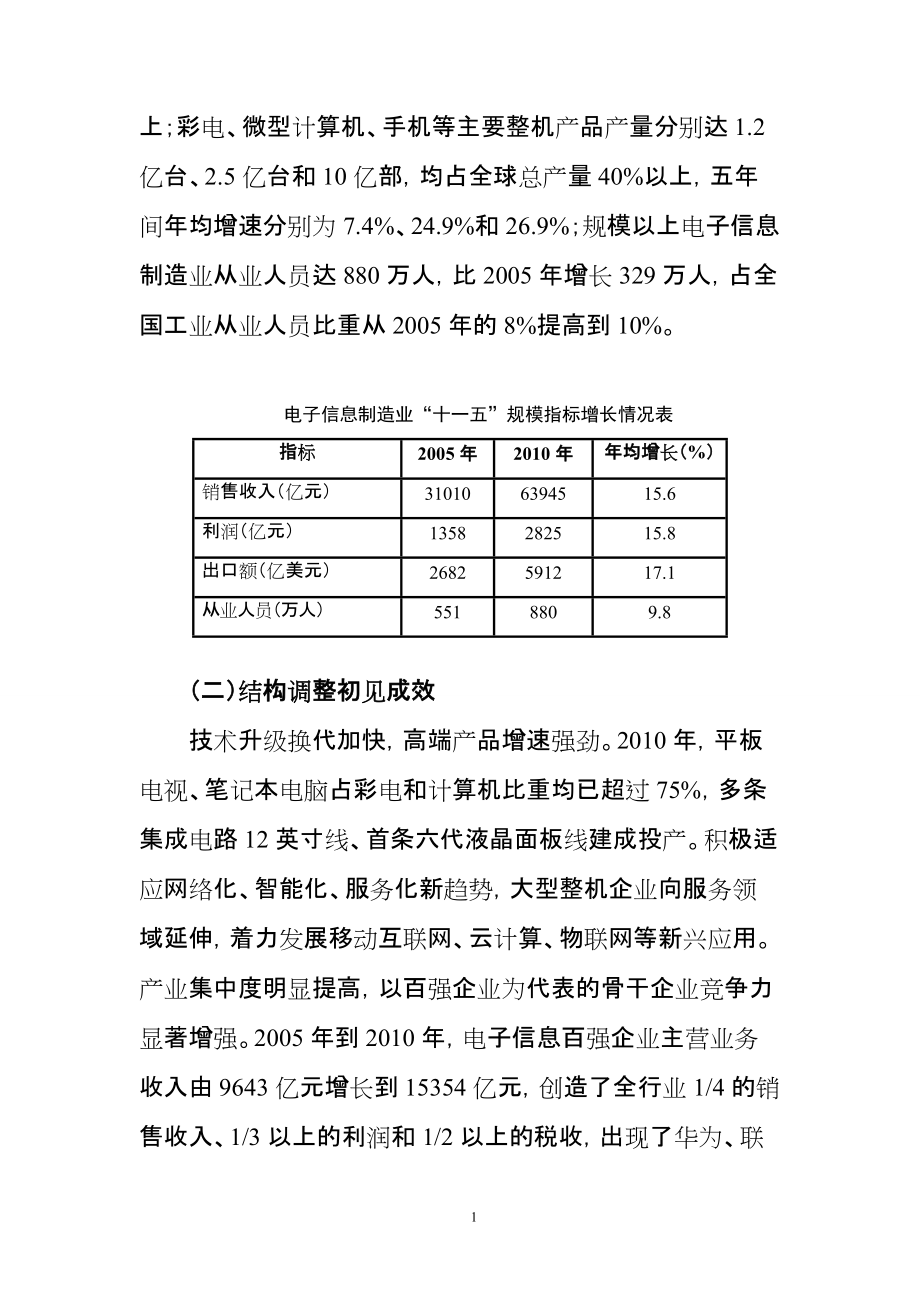 电子信息制造业十二五发展规划_第5页