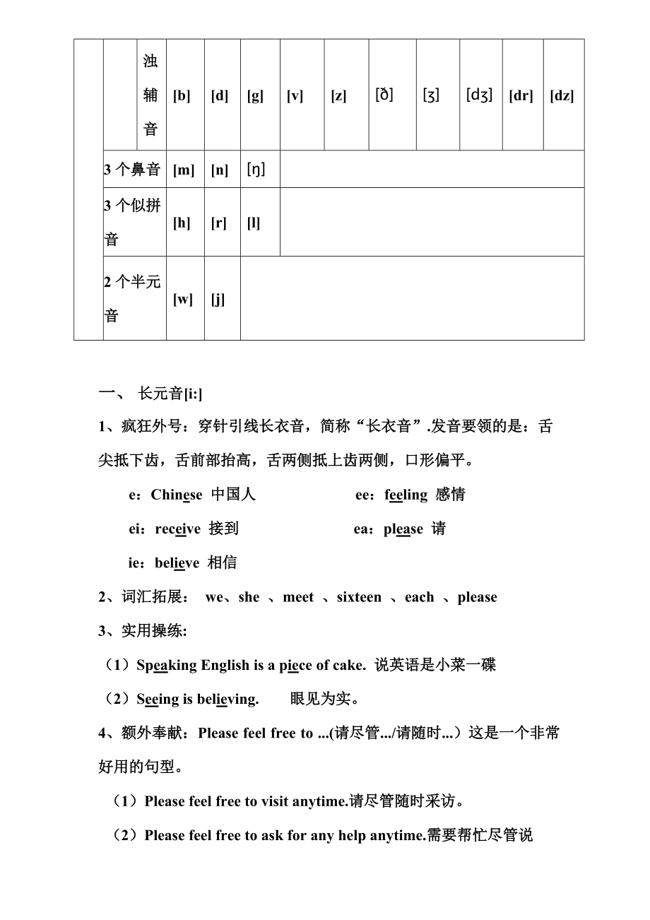 自已整理48个国际音标表打印版_第3页