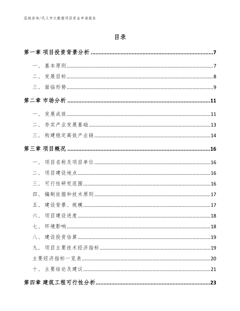 巩义市大数据项目资金申请报告_范文参考_第1页