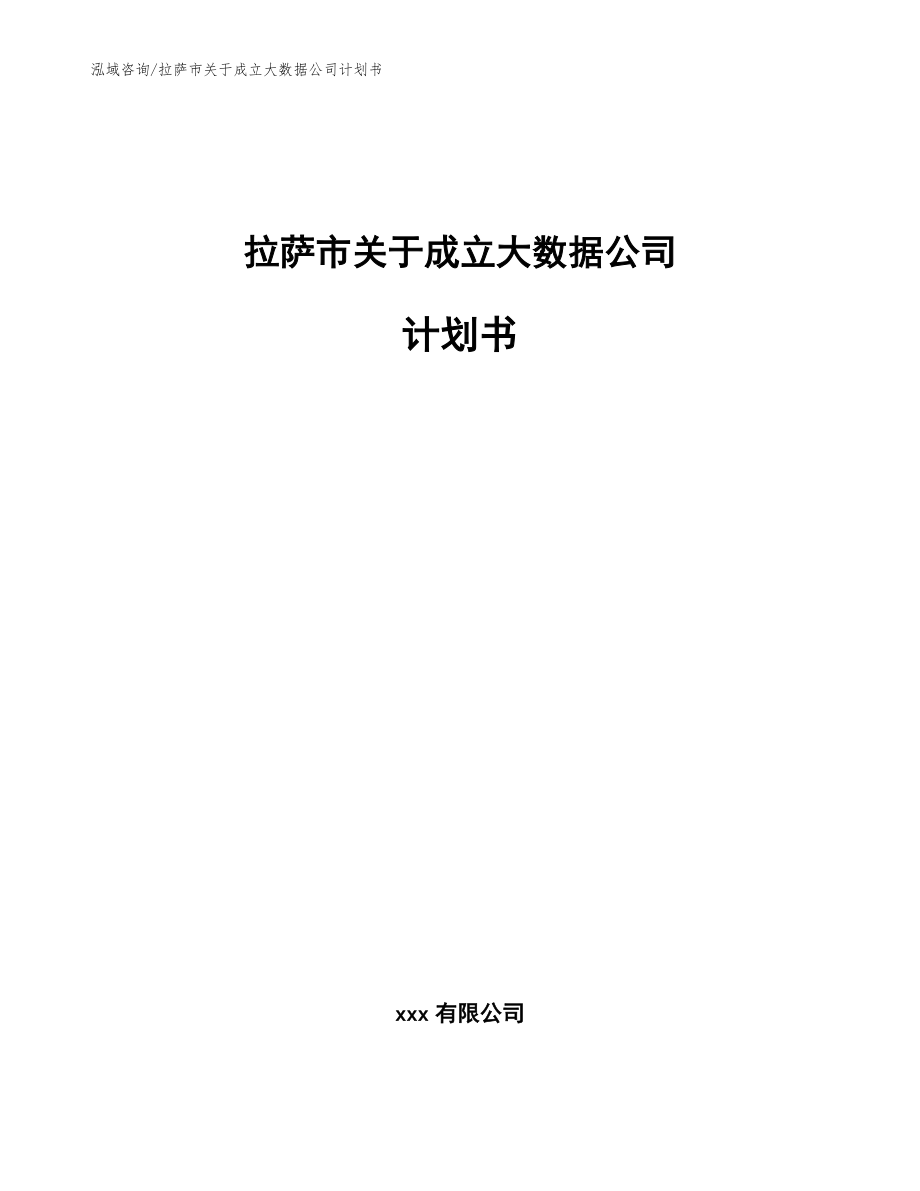 拉萨市关于成立大数据公司计划书【范文】_第1页