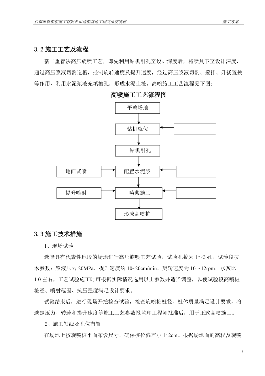 高压旋喷桩施工方案(施工现场_第3页