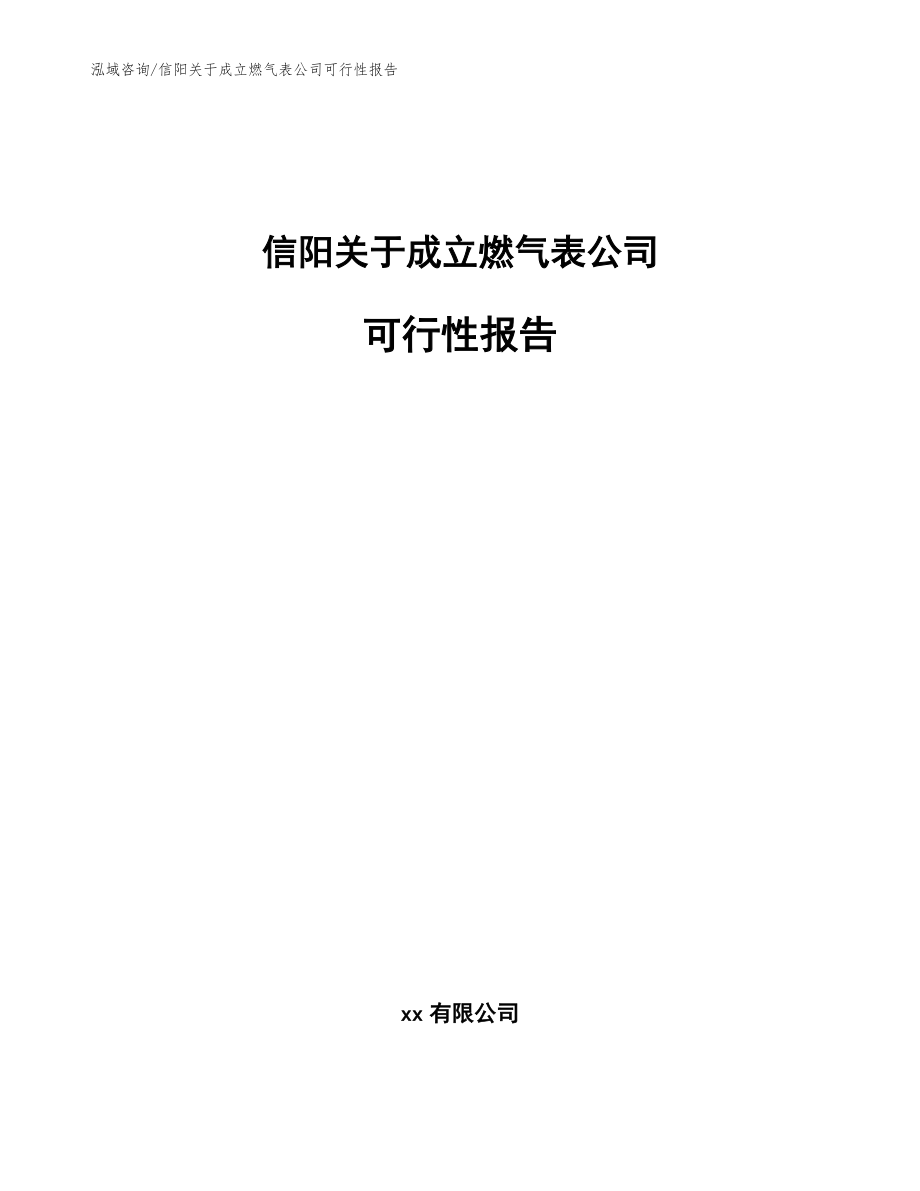 信阳关于成立燃气表公司可行性报告范文模板_第1页