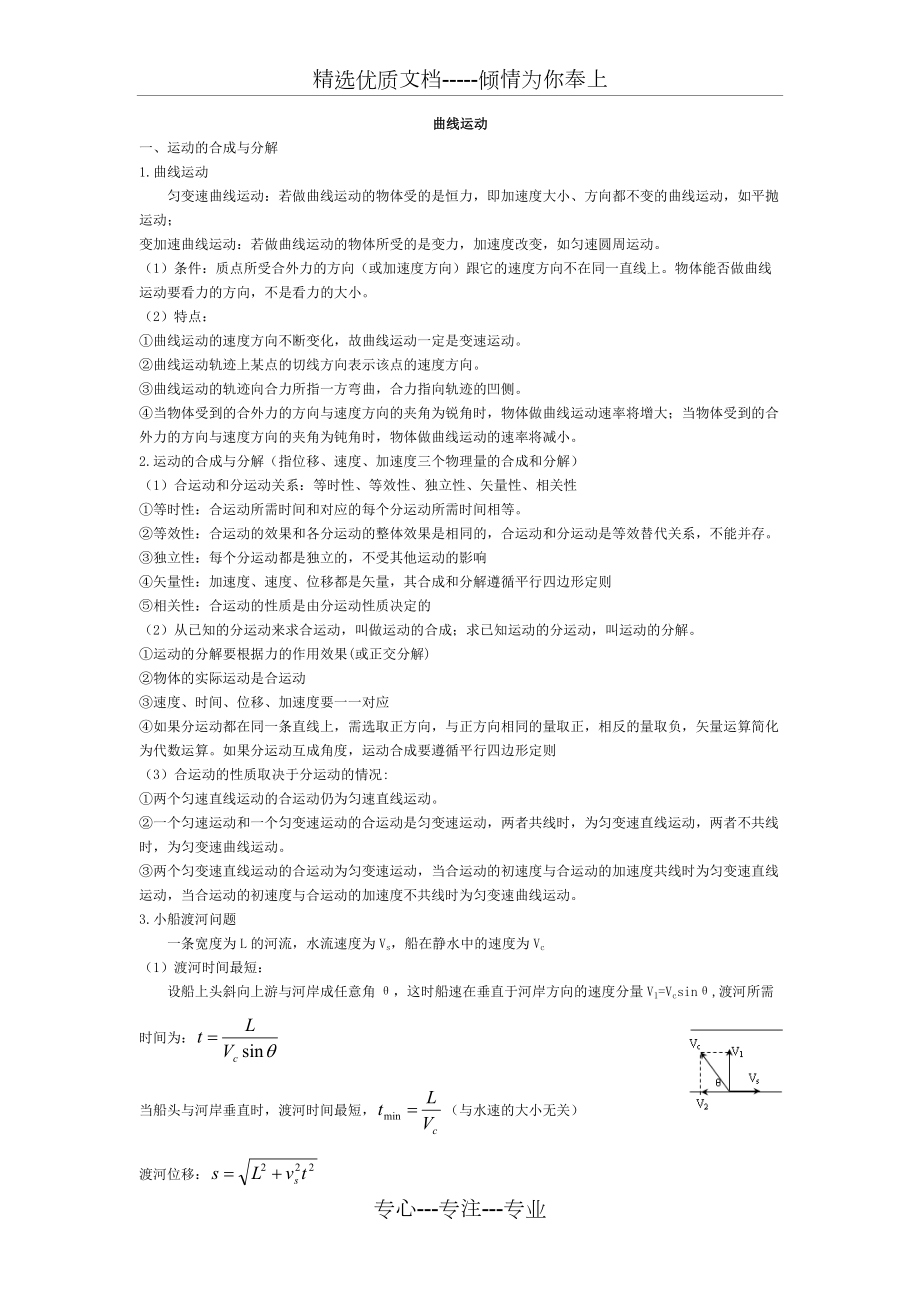 人教版高一物理必修二知识点全套_第1页