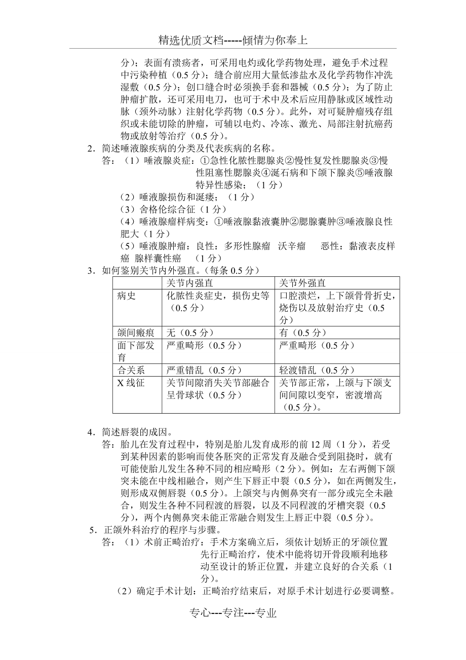 口腔颌面外科(下)考试题及答案-A_第5页