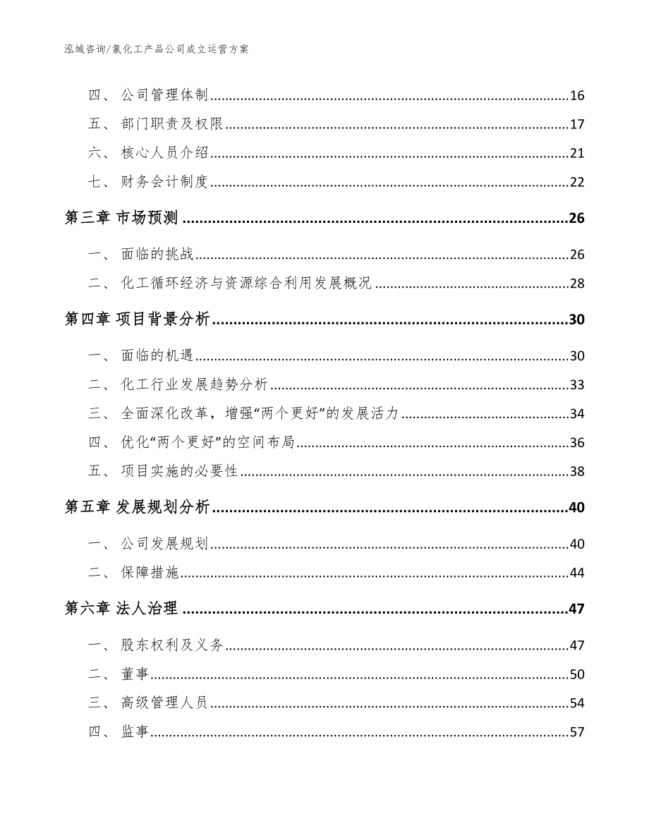 氯化工產(chǎn)品公司成立運營方案(范文模板)_第4頁