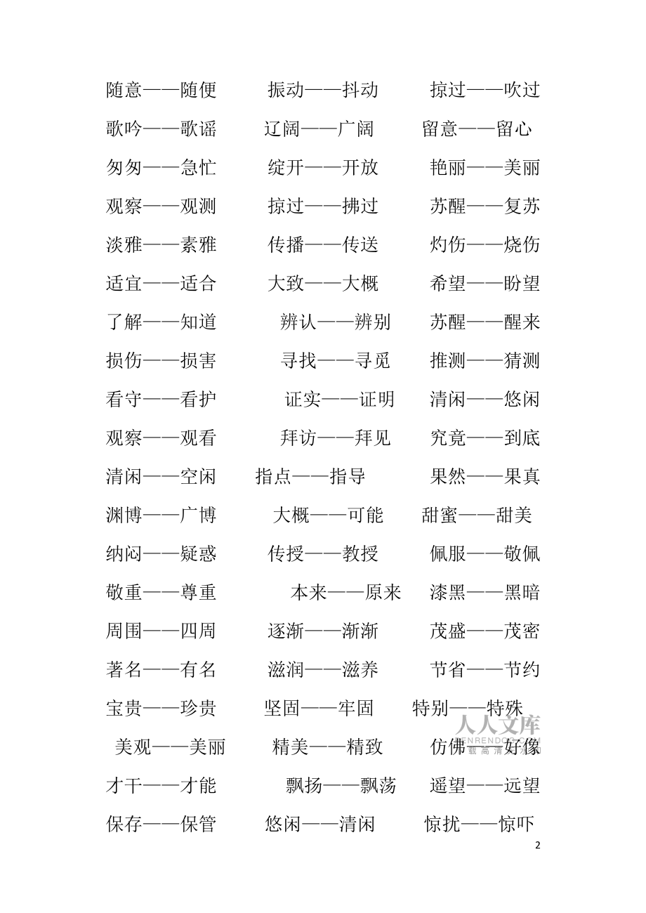 人教版新課標三年級上冊語文歸類復習--近、反義詞_第2頁